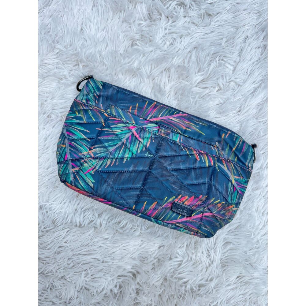 Lug Jive RFID Quilted Crossbody Bag Purse Flare Tropical Multi Palm Leaf Print